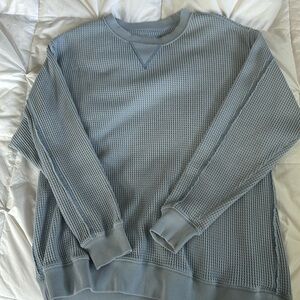 Oversized waffle crewneck aerie